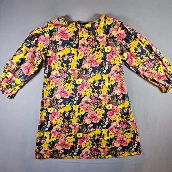 Zara Girls Black Floral Dress 13/14 – 30" Length - Picture 1 of 6